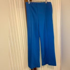 Vintage 70’s 100% Polyester Pants Flare Leg Blue Tall 30” Inseam - Elastic Waist